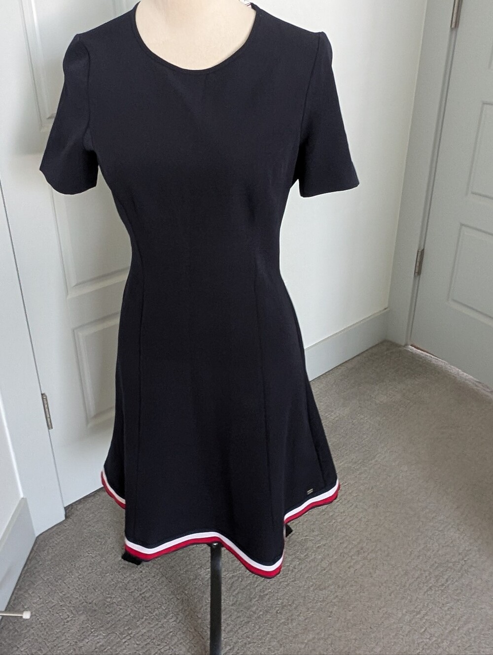 Tommy Hilfiger Black Mini Dress with Red & White Trim